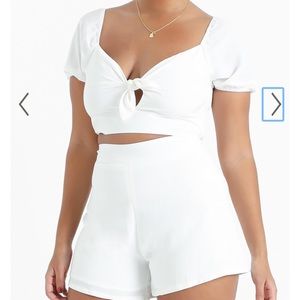 Showpo Maria Two Piece Set in White Size 2